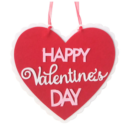 Valentine'S Day Signs Love Heart Shape Hanging Decor Doorplate-Happy Sign Front Door Valentines Decorations for the Home