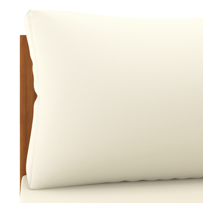 vidaXL 2 Piece Sofa Set with Cream White Cushions Solid Acacia Wood