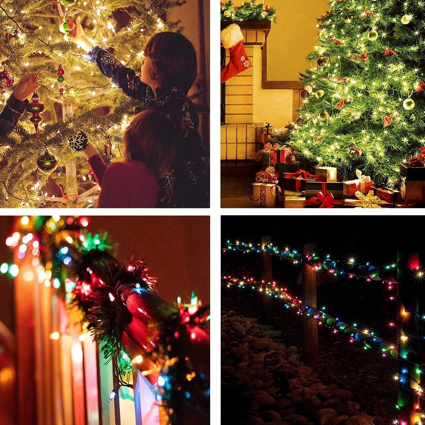 Haili 108FT Color Changing Christmas Lights, 300 LED Christmas Lights Outdoor, UL Certified 9 Lighting Modes for House Christmas Decoration, Christmas Tree Lights with Timer Remote