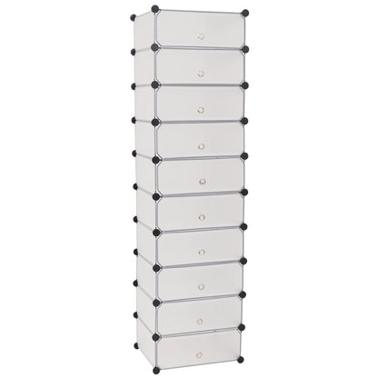 vidaXL Interlocking Shoe Organizer White/Black Cabinet Shelf 10 Compartments