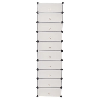 vidaXL Interlocking Shoe Organizer White/Black Cabinet Shelf 10 Compartments