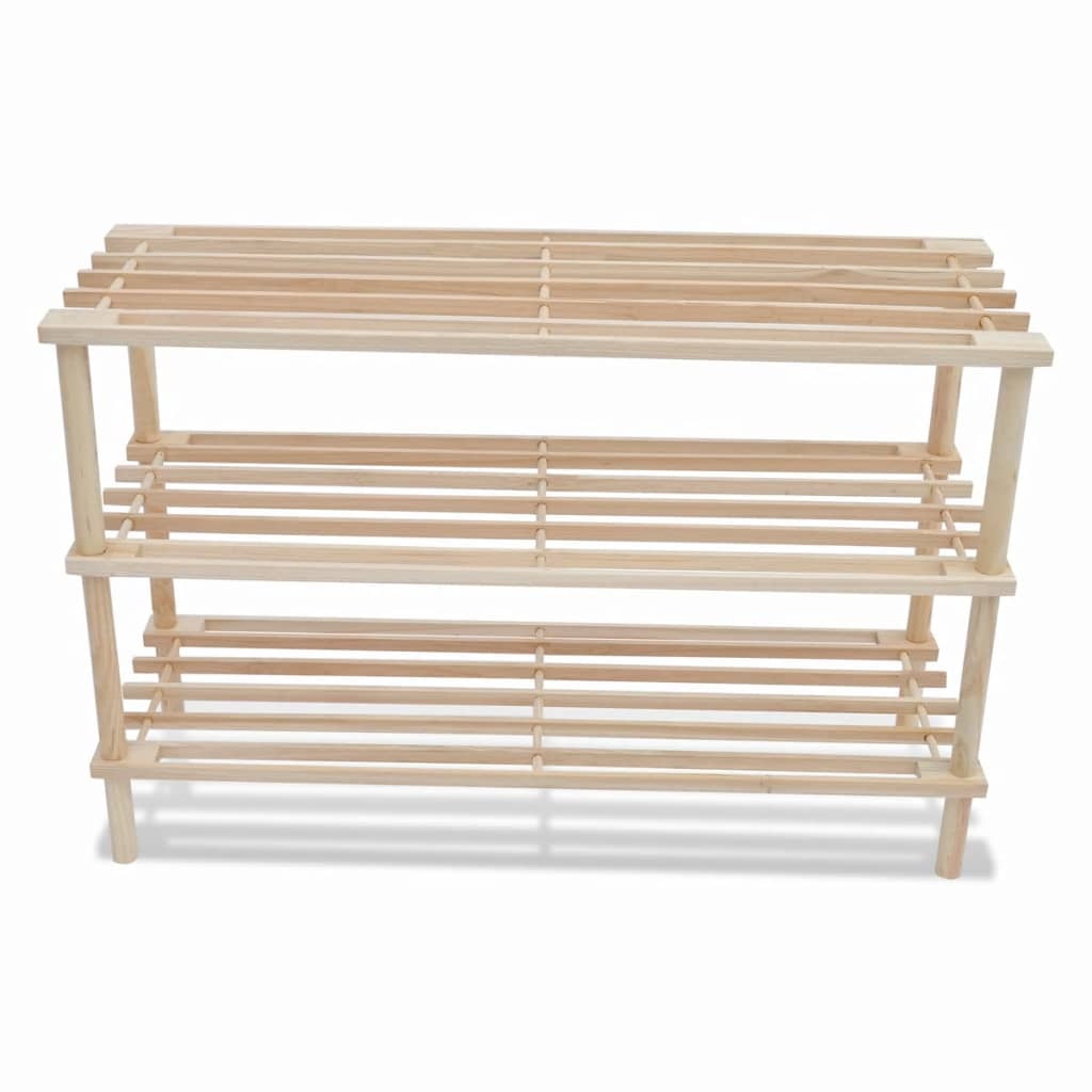 vidaXL Shoe Rack 2 Pcs Shoe Storage Organizer Shelf Holder Solid Wood Fir
