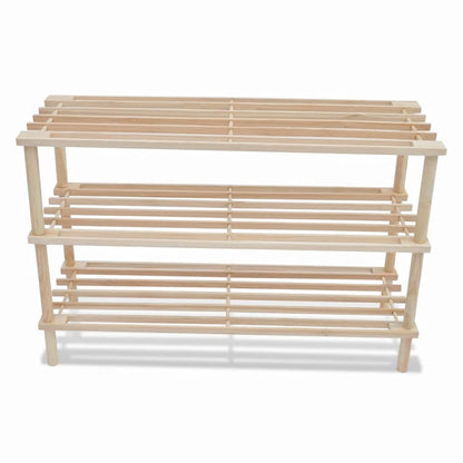 vidaXL Shoe Rack 2 Pcs Shoe Storage Organizer Shelf Holder Solid Wood Fir