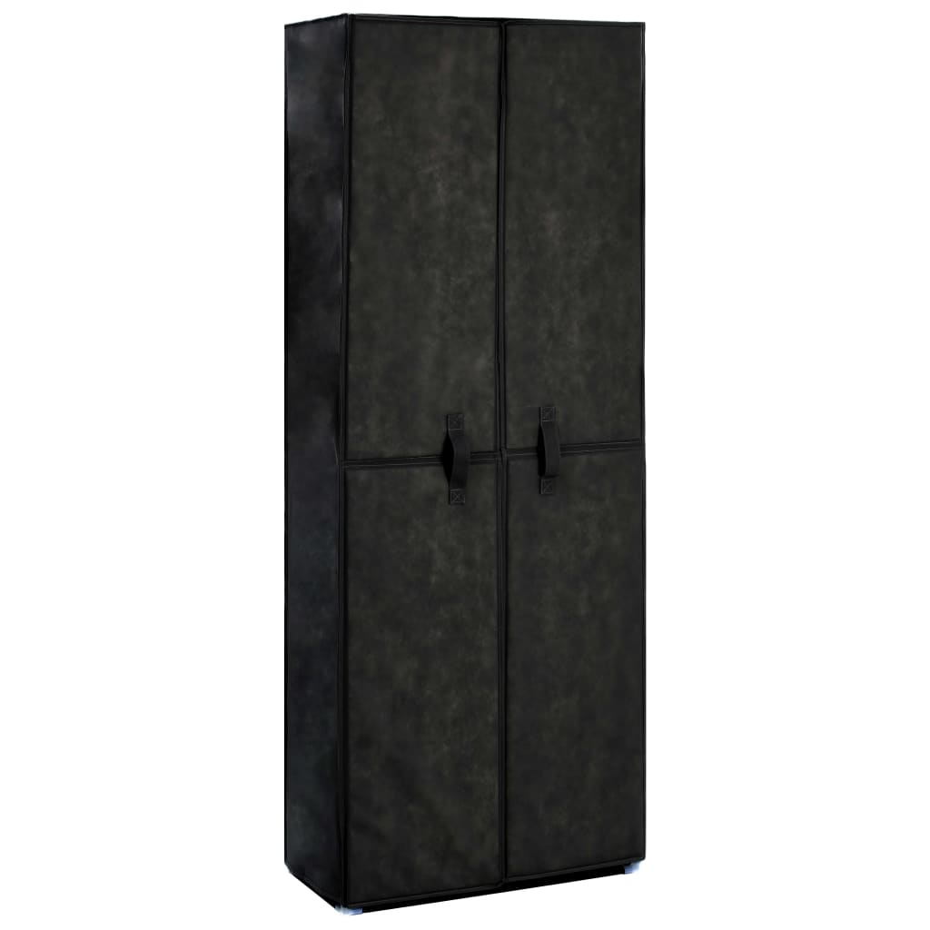 vidaXL Shoe Cabinet Black 23.6"x11.8"x65.4" Fabric