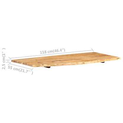 vidaXL Bath Counter Top Wooden Vanity Top with Live Edges Solid Wood Acacia