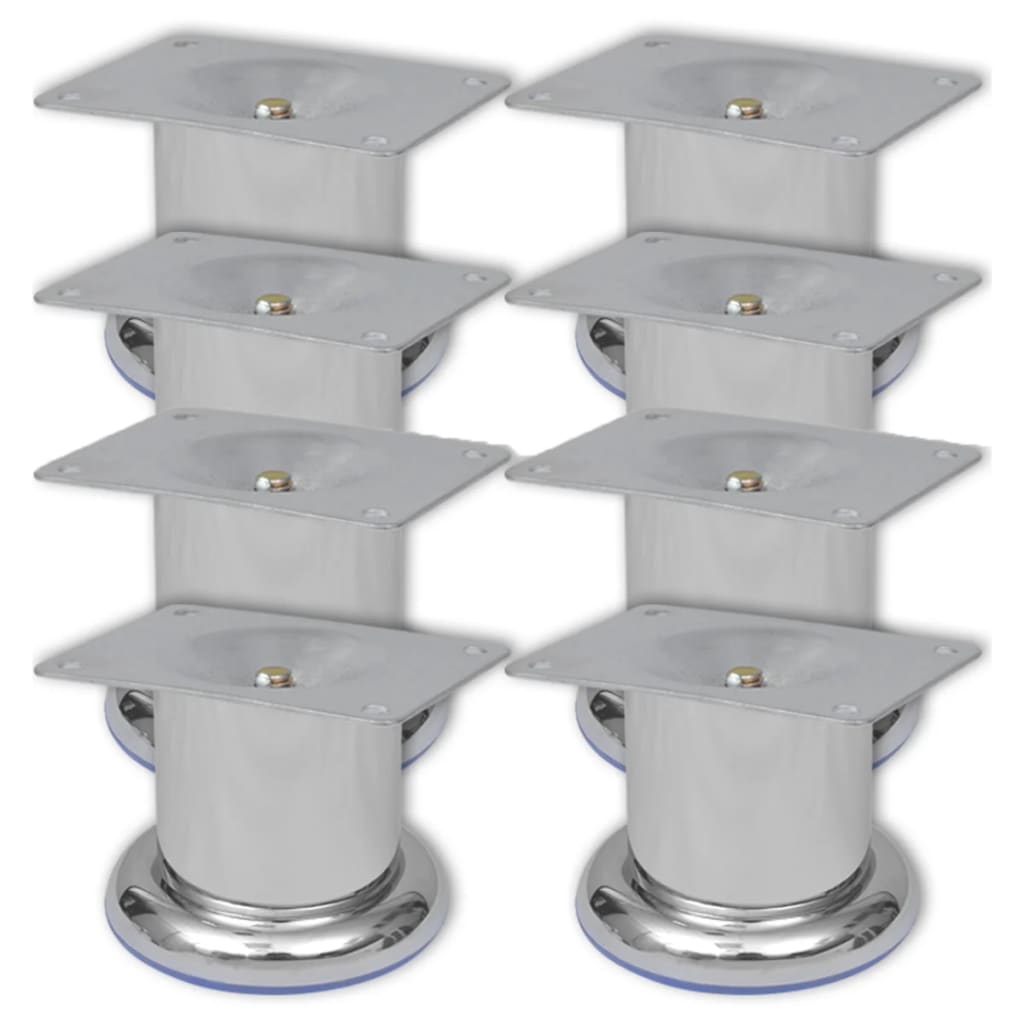 vidaXL Sofa Legs Furniture Leg Round Sofa Feet Sofa Trestles 8 pcs Chrome