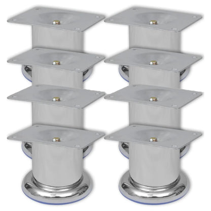 vidaXL Sofa Legs Furniture Leg Round Sofa Feet Sofa Trestles 8 pcs Chrome