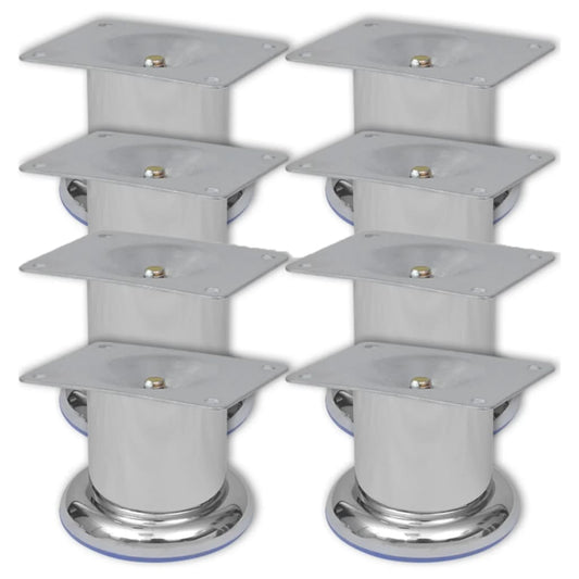vidaXL Sofa Legs Furniture Leg Round Sofa Feet Sofa Trestles 8 pcs Chrome