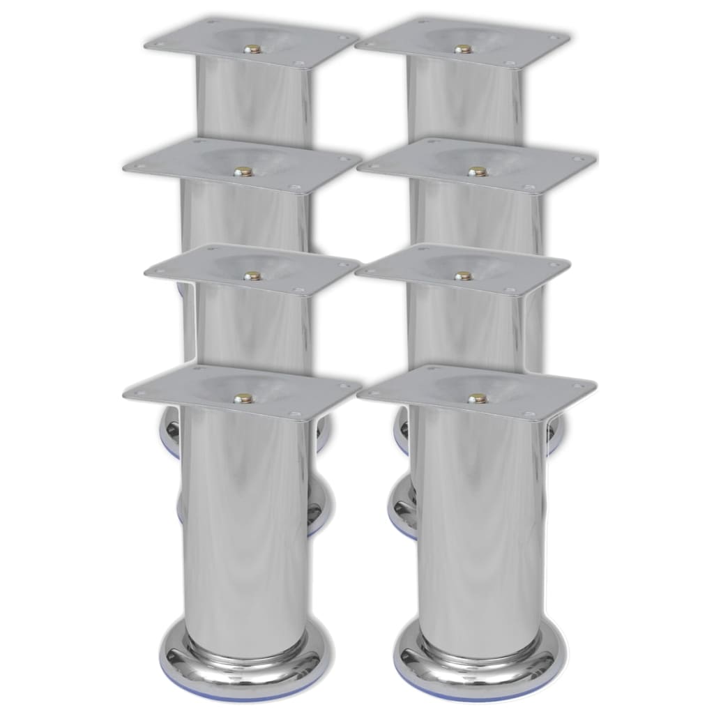 vidaXL Sofa Legs Furniture Leg Round Sofa Feet Sofa Trestles 8 pcs Chrome