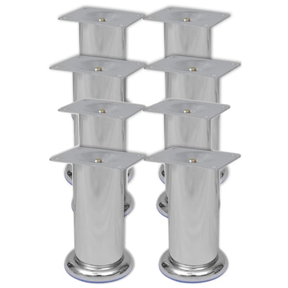 vidaXL Sofa Legs Furniture Leg Round Sofa Feet Sofa Trestles 8 pcs Chrome