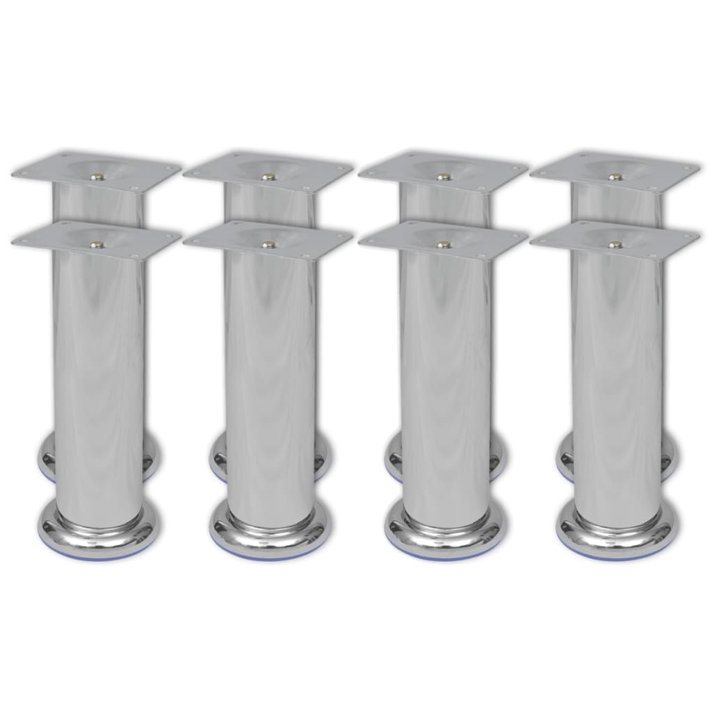 vidaXL Sofa Legs Furniture Leg Round Sofa Feet Sofa Trestles 8 pcs Chrome