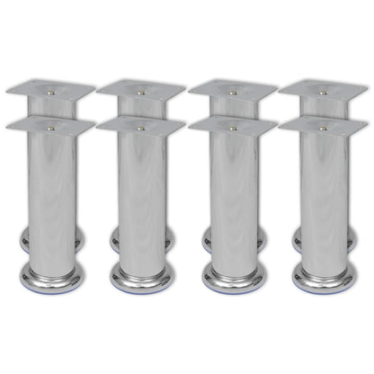 vidaXL Sofa Legs Furniture Leg Round Sofa Feet Sofa Trestles 8 pcs Chrome