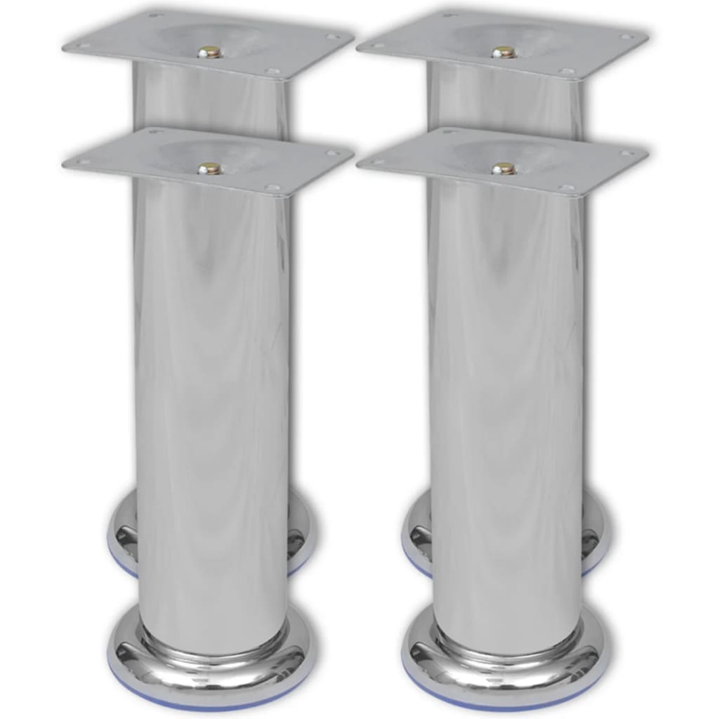 vidaXL Sofa Legs Furniture Leg Round Sofa Feet Sofa Trestles 8 pcs Chrome