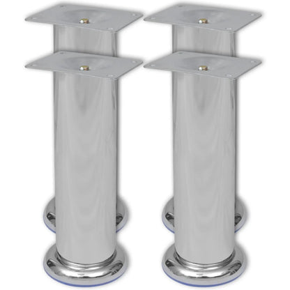 vidaXL Sofa Legs Furniture Leg Round Sofa Feet Sofa Trestles 8 pcs Chrome