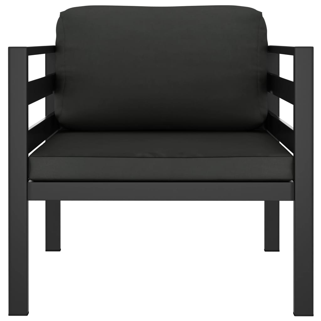 vidaXL Single Sofa with Cushions Aluminum Anthracite