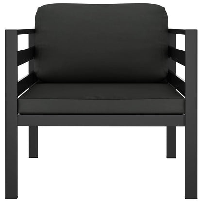 vidaXL Single Sofa with Cushions Aluminum Anthracite