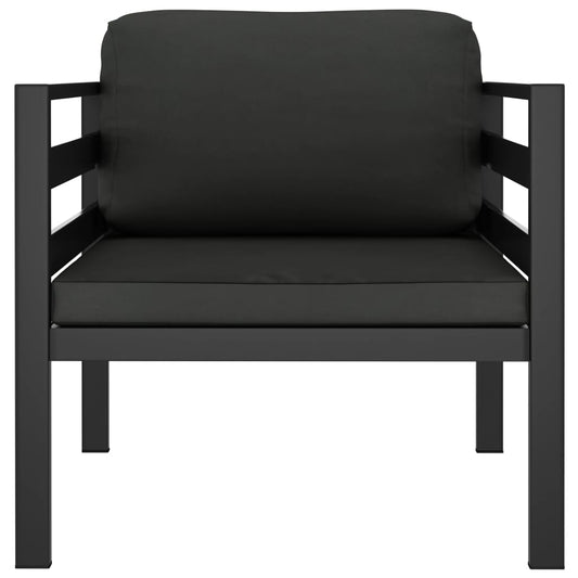 vidaXL Single Sofa with Cushions Aluminum Anthracite