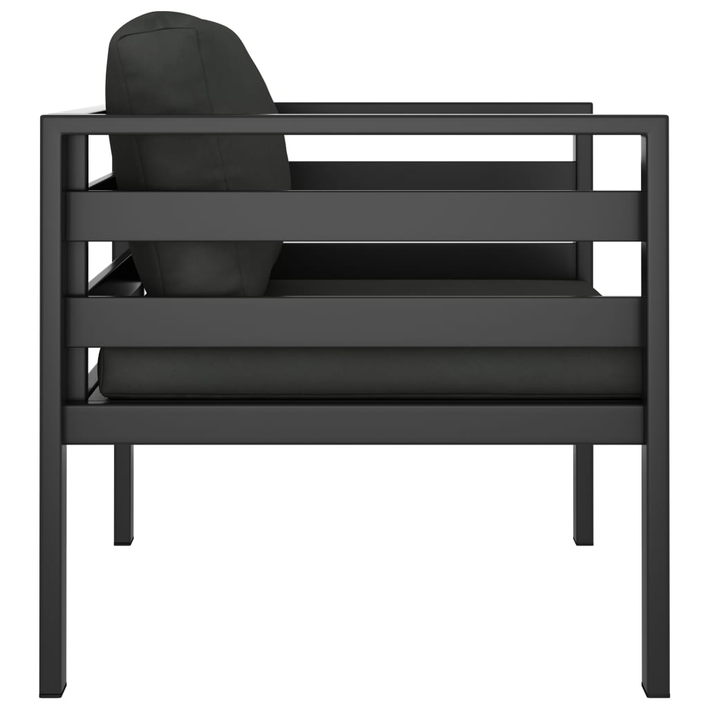 vidaXL Single Sofa with Cushions Aluminum Anthracite
