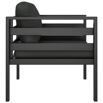 vidaXL Single Sofa with Cushions Aluminum Anthracite