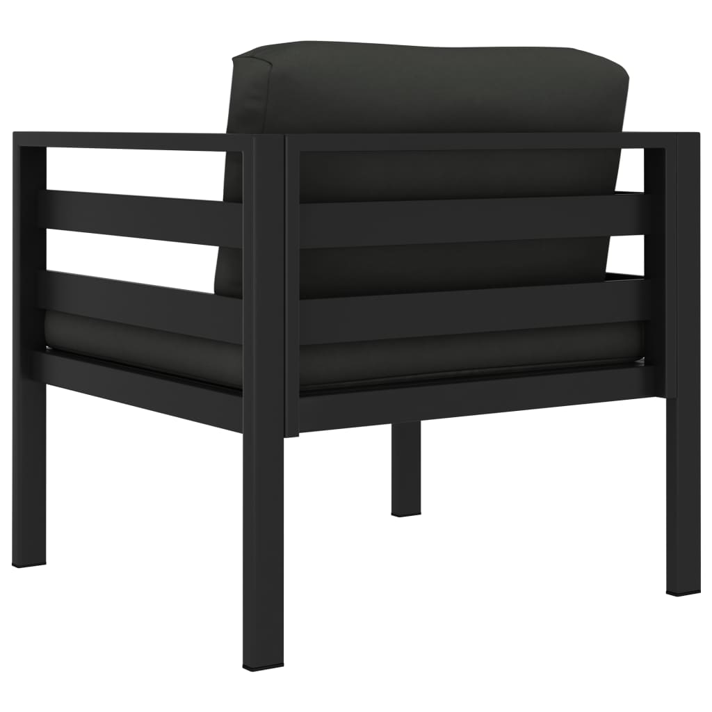 vidaXL Single Sofa with Cushions Aluminum Anthracite