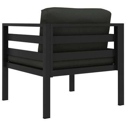 vidaXL Single Sofa with Cushions Aluminum Anthracite