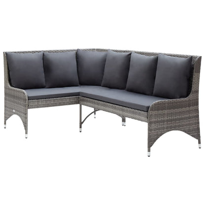 vidaXL Corner Sofa Outdoor Sectional Sofa Set with Cushions 2 Piece PE Rattan