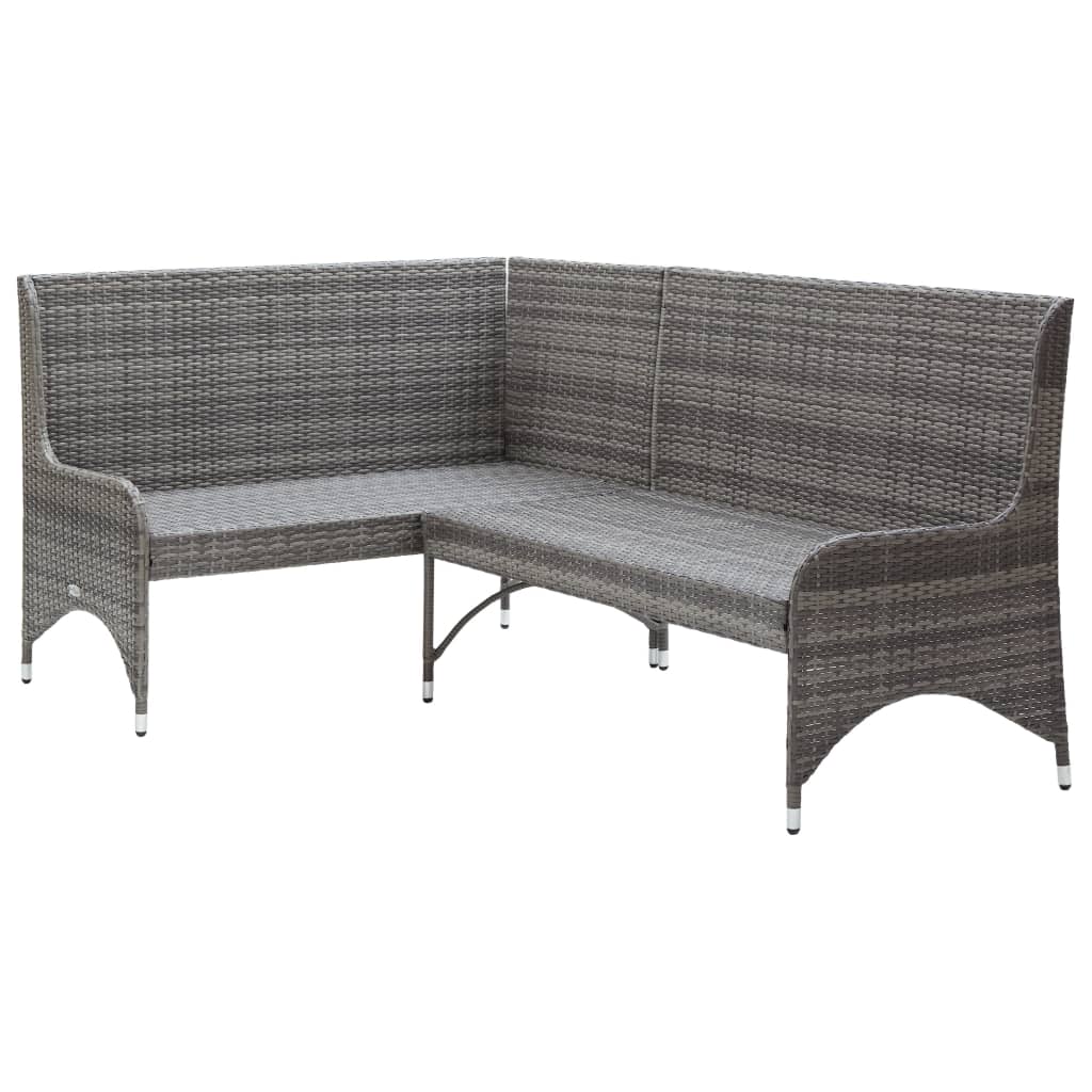 vidaXL Corner Sofa Outdoor Sectional Sofa Set with Cushions 2 Piece PE Rattan