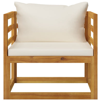 vidaXL Patio Chair with Cream Cushions Solid Acacia Wood