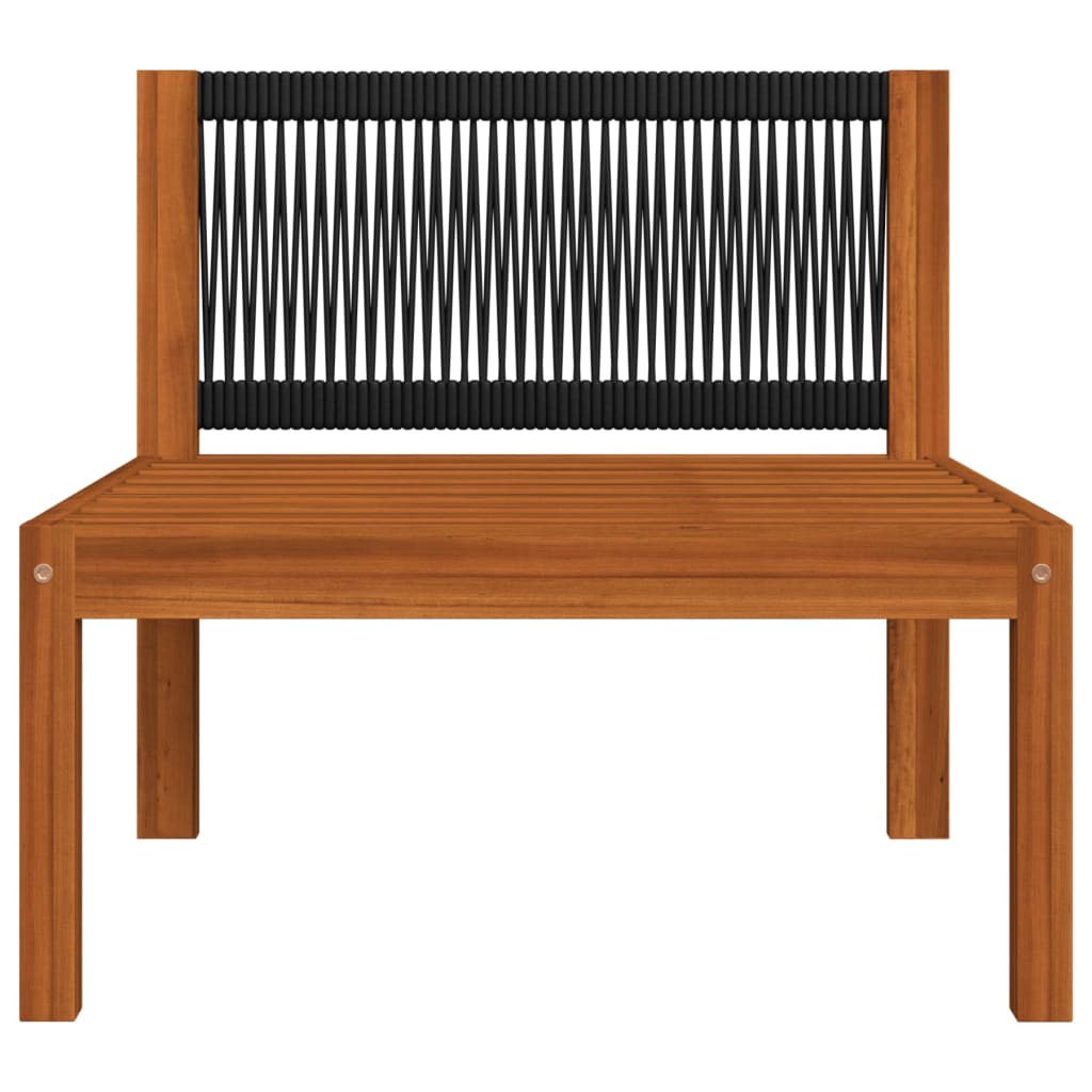 vidaXL Patio Middle Sofa with Cushions Solid Acacia Wood