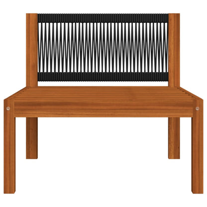 vidaXL Patio Middle Sofa with Cushions Solid Acacia Wood