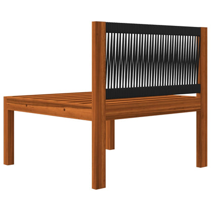 vidaXL Patio Middle Sofa with Cushions Solid Acacia Wood
