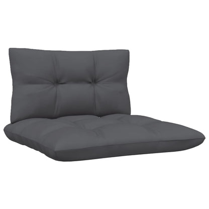 vidaXL Patio Middle Sofa with Cushions Black Solid Pinewood