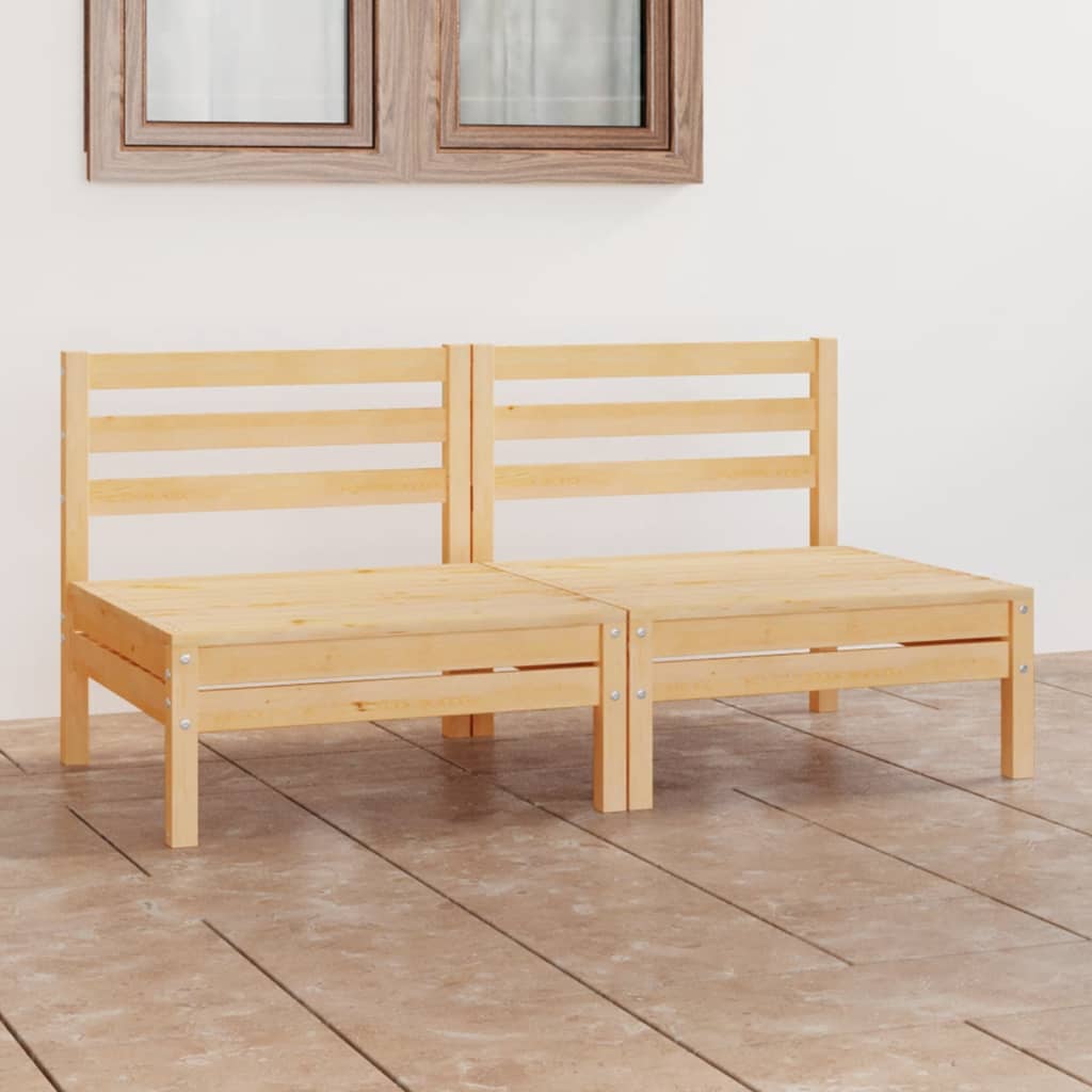 vidaXL Solid Wood Pine Patio 2-Seater Sofa Outdoor Furniture Multi Colors