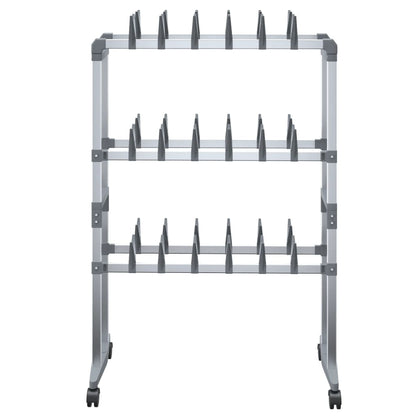 vidaXL Shoe Rack with Wheels Silver 26"x10.6"x39.4"