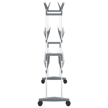 vidaXL Shoe Rack with Wheels Silver 26"x10.6"x39.4"