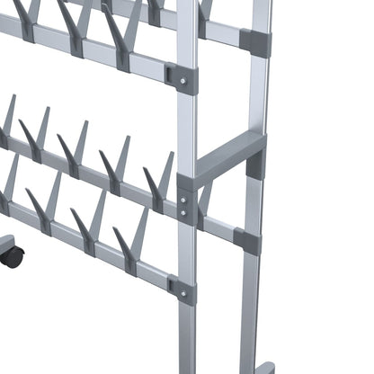 vidaXL Shoe Rack with Wheels Silver 26"x10.6"x39.4"