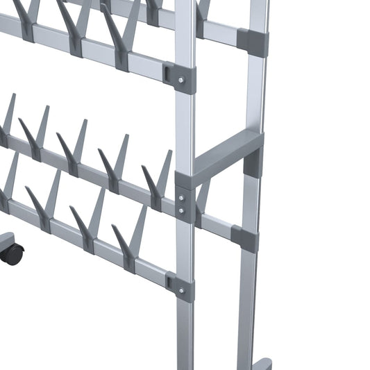vidaXL Shoe Rack with Wheels Silver 26"x10.6"x39.4"