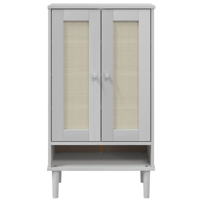 vidaXL Shoe Cabinet Accent Storage Organizer SENJA Rattan Look Solid Wood