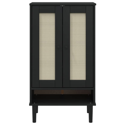 vidaXL Shoe Cabinet Accent Storage Organizer SENJA Rattan Look Solid Wood