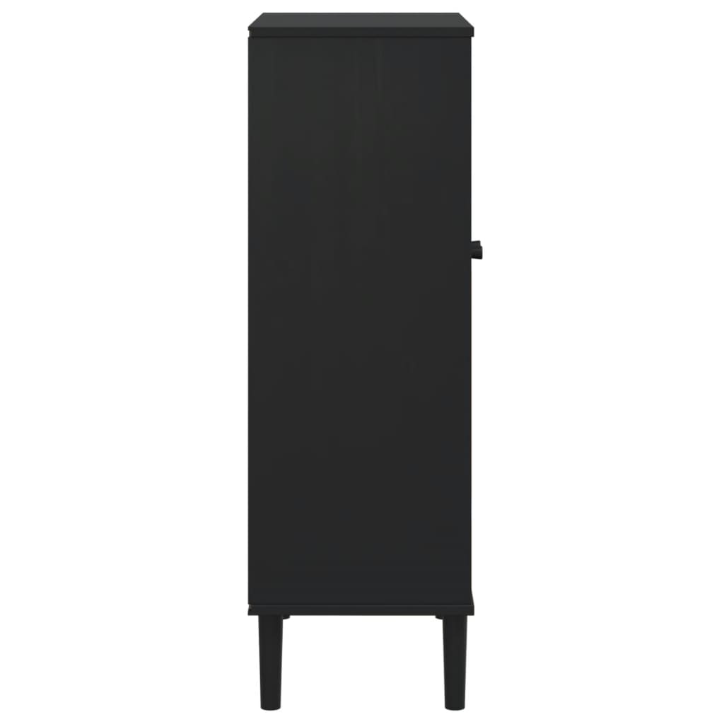 vidaXL Shoe Cabinet Accent Storage Organizer SENJA Rattan Look Solid Wood