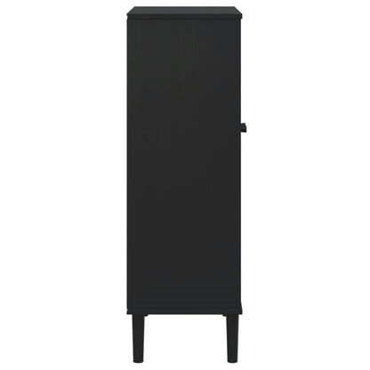 vidaXL Shoe Cabinet Accent Storage Organizer SENJA Rattan Look Solid Wood