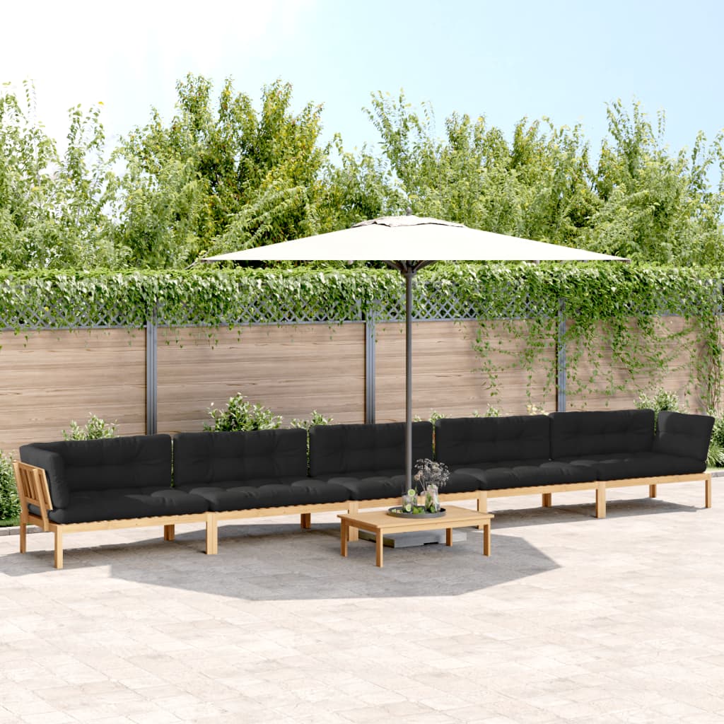 vidaXL 6 Piece Patio Pallet Sofa Set with Cushions Solid Wood Acacia