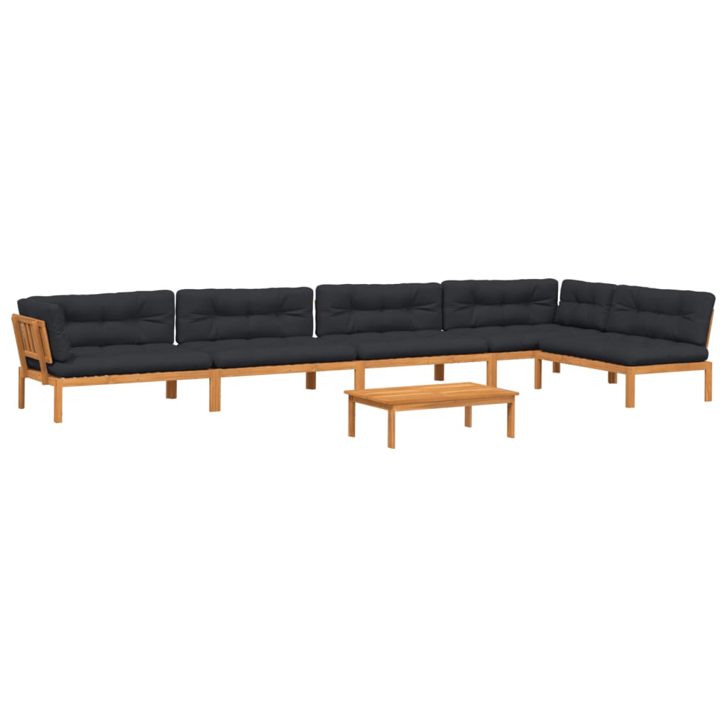 vidaXL 6 Piece Patio Pallet Sofa Set with Cushions Solid Wood Acacia
