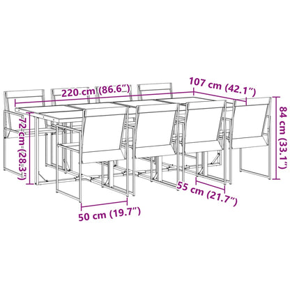 vidaXL Patio Dining Set Table and Chair Garden Outdoor Furniture Black Textilene