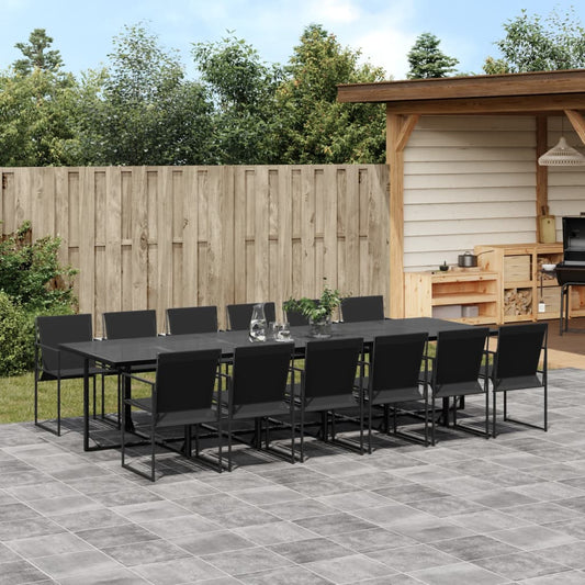 vidaXL Patio Dining Set Table and Chair Garden Outdoor Furniture Black Textilene