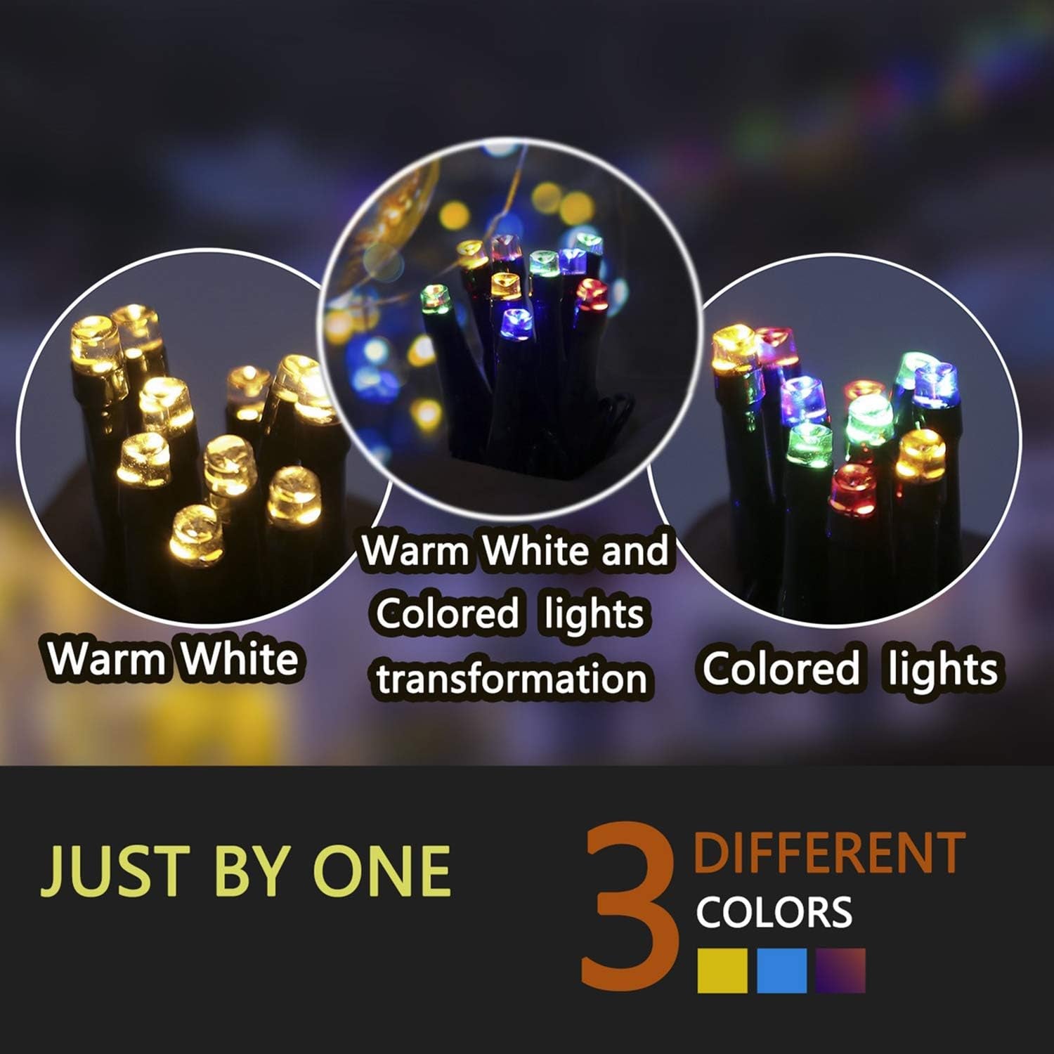 Haili 108FT Color Changing Christmas Lights, 300 LED Christmas Lights Outdoor, UL Certified 9 Lighting Modes for House Christmas Decoration, Christmas Tree Lights with Timer Remote