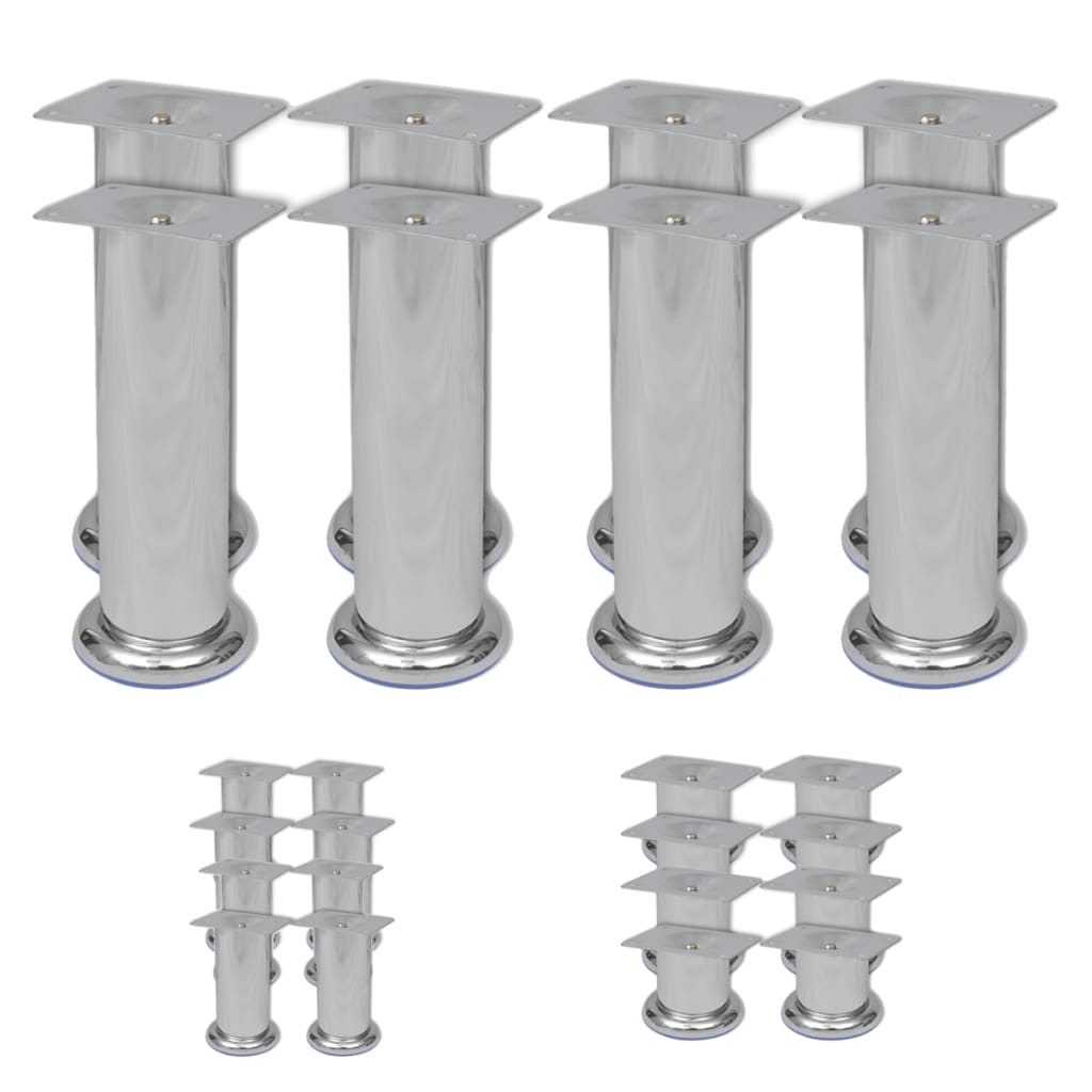 vidaXL Sofa Legs Furniture Leg Round Sofa Feet Sofa Trestles 8 pcs Chrome
