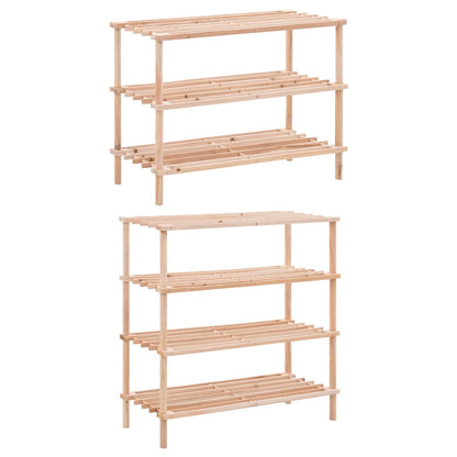 vidaXL Shoe Rack 2 Pcs Shoe Storage Organizer Shelf Holder Solid Wood Fir