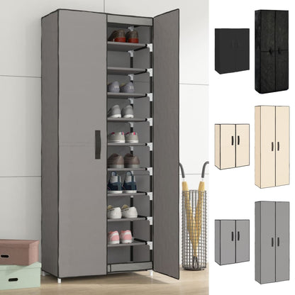vidaXL Shoe Cabinet Black 23.6"x11.8"x65.4" Fabric